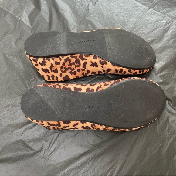 Lane Bryant 12W Rounded Toe Leopard Print Flats Cushioned Heels Comfy - Picture 6 of 8